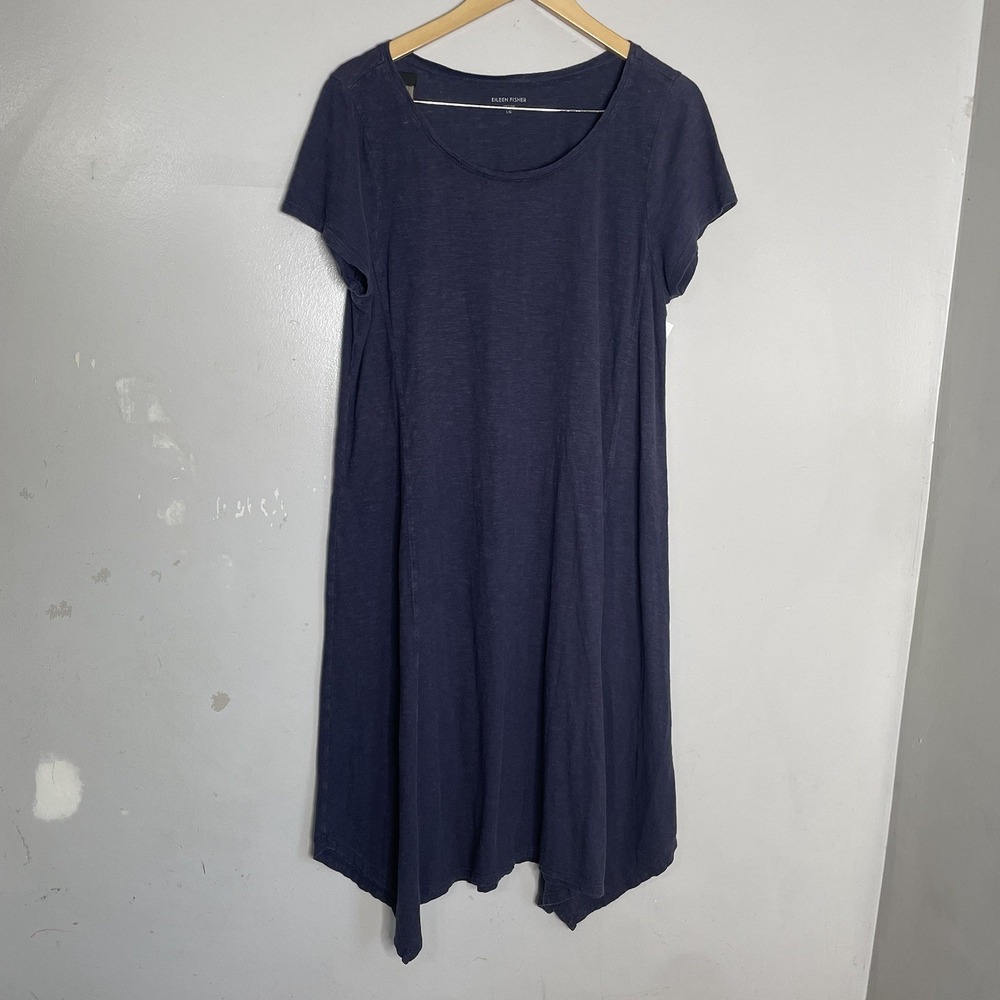 Eileen Fisher hemp organic cotton twist ballet dress handkerchief asymmetrical L